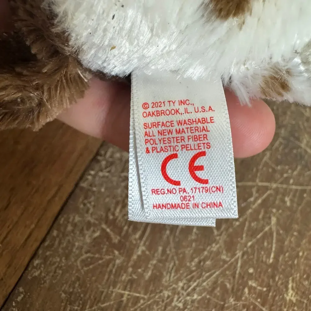 TY‎ Beanie Boos TySilk Muddles 2021 white brown puppy dog beanbag plush
